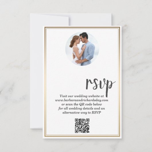 Romantische Hochzeit des modernen Fotos RSVP Karte (Rückseite)