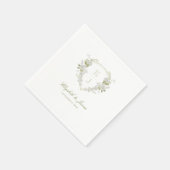 Romantische Hochzeit des Wappen "Green White Flora Serviette (Ecke)