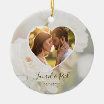 Romantische Hochzeit des Weißrosenherzes Foto