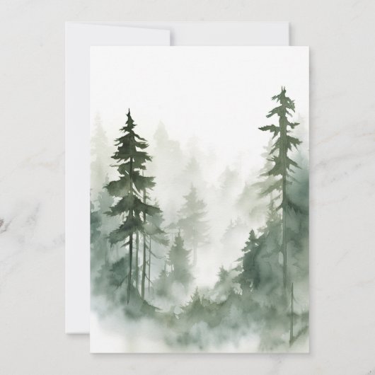 Romantische Hochzeit des wilden Waldes Einladung (Rückseite)