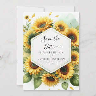 Romantische Hochzeit digitaler Sonnenblumen Save The Date