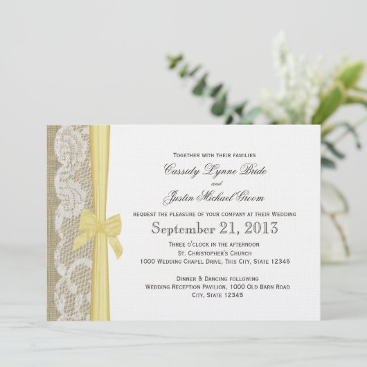 Romantische Hochzeit Einladung (Stehend Vorderseite)