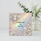 Romantische Hochzeit-Flachkarte für Paare (Stehend Vorderseite)