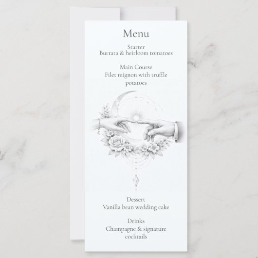 Romantische Hochzeit Hände Minimalistisches Design (Vorderseite)