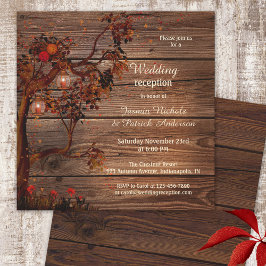 Romantische Hochzeit im Herbst Empfang nur Einladu Einladung
