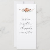 Romantische Hochzeit im Herbst Menü mit Orange und Einladung (Rückseite)