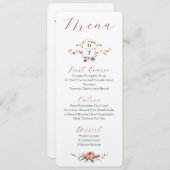 Romantische Hochzeit im Herbst Menü mit Orange und Einladung (Vorne/Hinten)