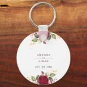Romantische Hochzeit in Burgund Schlüsselanhänger (Vorderseite)