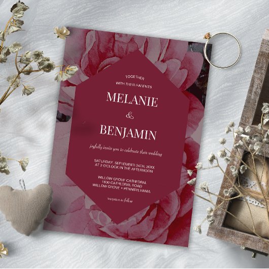 Romantische Hochzeit in eleganten Rahmen Einladung