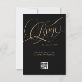 Romantische Hochzeit in Gold Black RSVP Karte