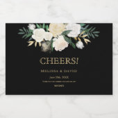 Romantische Hochzeit in Gold und Schwarz Alkoholflaschenetikett (Einzelnes Label)