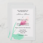 Romantische Hochzeit in Graurosa Einladung (Vorne/Hinten)