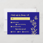 Romantische Hochzeit in Rosa Blume RSVP Karte (Vorderseite)