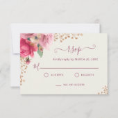 Romantische Hochzeit in Rosa RSVP Karte (Vorderseite)