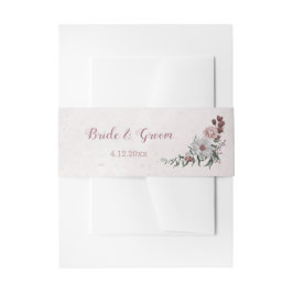 romantische Hochzeit in Rosa, Weiß und Zimt Rose Einladungsbanderole