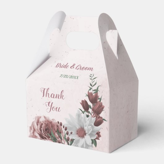 romantische Hochzeit in Rosa, Weiß und Zimt Rose Geschenkschachtel (Vorderseite)