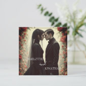 Romantische Hochzeit in Schwarz (Stehend Vorderseite)
