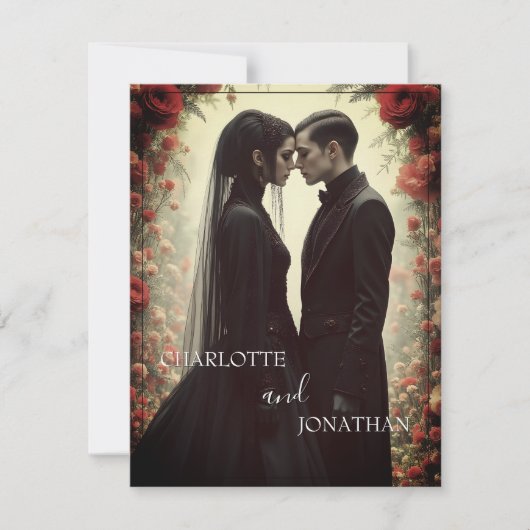 Romantische Hochzeit in Schwarz (Vorderseite)