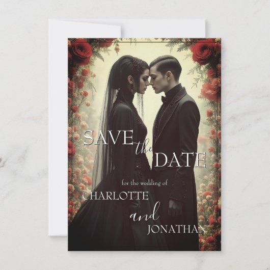 Romantische Hochzeit in Schwarz (Vorderseite)