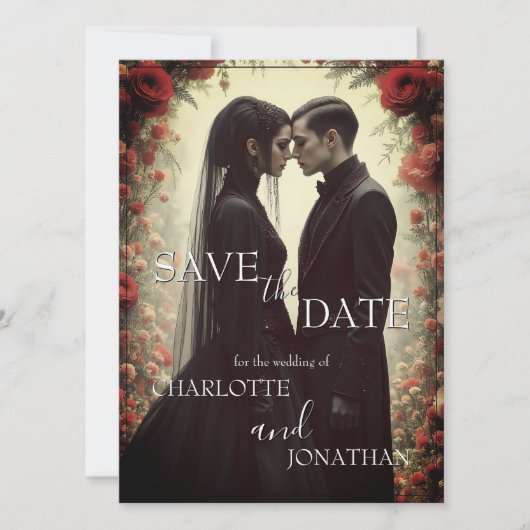 Romantische Hochzeit in Schwarz (Vorderseite)