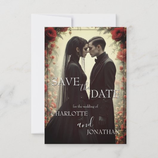 Romantische Hochzeit in Schwarz (Vorderseite)