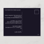 Romantische Hochzeit in Schwarz Feiertagspostkarte (Rückseite)