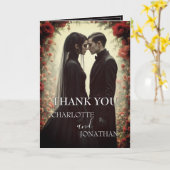 Romantische Hochzeit in Schwarz Karte (Gelbe Blume)