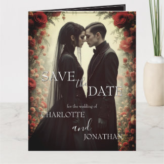 Romantische Hochzeit in Schwarz Karte