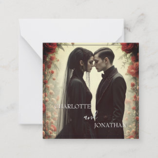 Romantische Hochzeit in Schwarz Mitteilungskarte