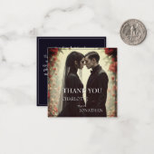 Romantische Hochzeit in Schwarz Mitteilungskarte (Vorderseite/Rückseite Beispiel)