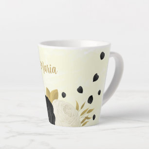 Romantische Hochzeit in Schwarz-Weiß-Blume Milchtasse