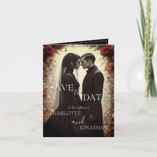 Romantische Hochzeit in schwarzer Eleganz Karte