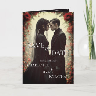 Romantische Hochzeit in schwarzer Eleganz Karte