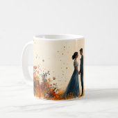 Romantische Hochzeit & Jubiläum Kaffeetasse (Vorderseite Links)