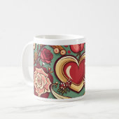 Romantische Hochzeit & Jubiläum Tasse mit Elegant (Vorderseite Links)