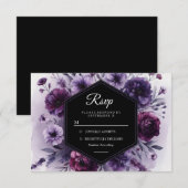 Romantische Hochzeit Lila Blumen RSVP Karte (Vorne/Hinten)