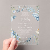 Romantische Hochzeit mit blauer Wasserfarbe Acryleinladungen (Insitu (Handheld))