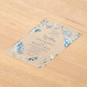 Romantische Hochzeit mit blauer Wasserfarbe Acryleinladungen (Ablage )