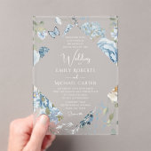 Romantische Hochzeit mit blauer Wasserfarbe Acryleinladungen (Insitu (Handheld))