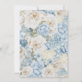 Romantische Hochzeit mit blauer Wasserfarbe Einladung (Rückseite)