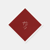 Romantische Hochzeit mit Burgunder Rot und Kupferm Serviette (Ecke)