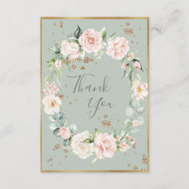 Romantische Hochzeit mit Flora und Fauna Dankeskarte