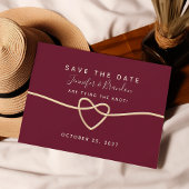 Romantische Hochzeit mit Gold und Burgund Save The Date
