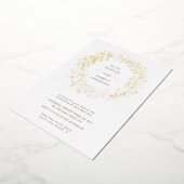 romantische Hochzeit mit goldenem Blumenkranz Folieneinladung (Gedreht)