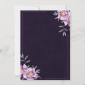 Romantische Hochzeit mit Lila Wasserfarbe Einladung (Rückseite)