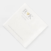 Romantische Hochzeit Mit Monogramm Serviette (Ecke)
