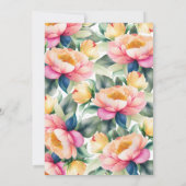 Romantische Hochzeit mit Peony Watercolor Einladung (Rückseite)