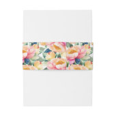 Romantische Hochzeit mit Peony Watercolor Einladungsbanderole (Rückseitenbeispiel)