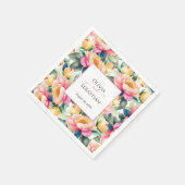 Romantische Hochzeit mit Peony Watercolor Serviette (Ecke)