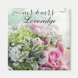 Romantische Hochzeit mit rosa Blumen für Mr. & Mrs Magnet